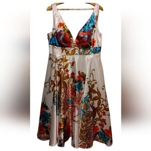 Satin Cocktail Dress  with pockets